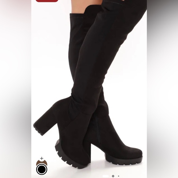 Fashion Nova Black Over-the-Knee Boots - Picture 5 of 9